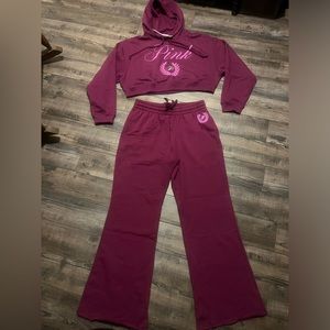 Victoria Secret Pink, Matching Set, M Hoodie Sweatshirt, L Sweatpants